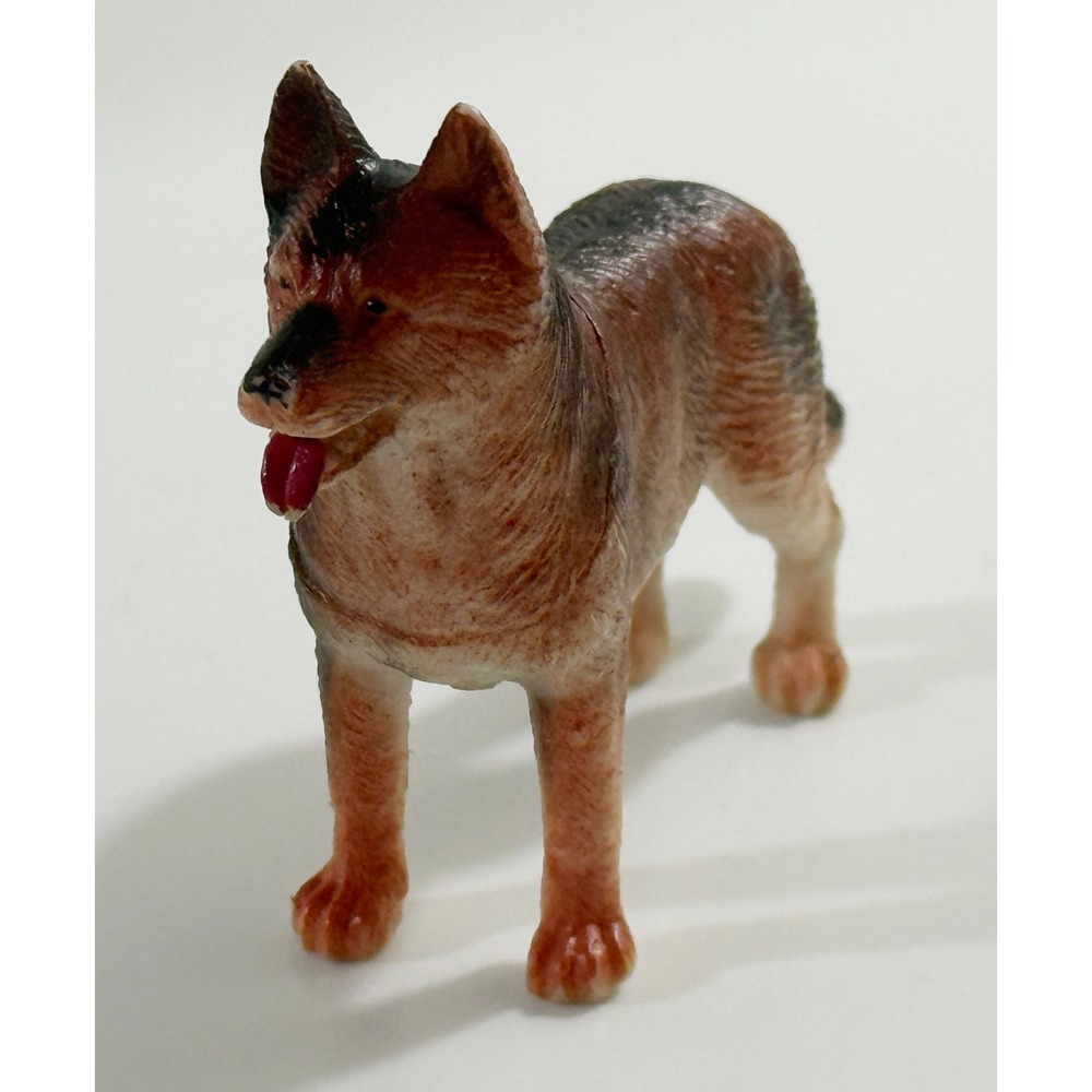 Unbranded German Shepherd Dog Figurine Kids OS Brown Black Plastic Toy Animal